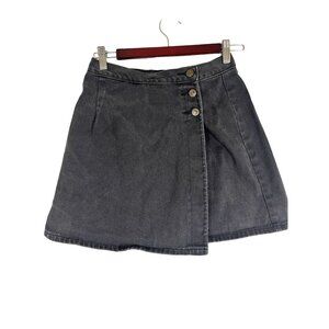 Y2K Retro Denim Skort 10 Black Vintage Western Boho Neutral Indie Folk Cowgirl